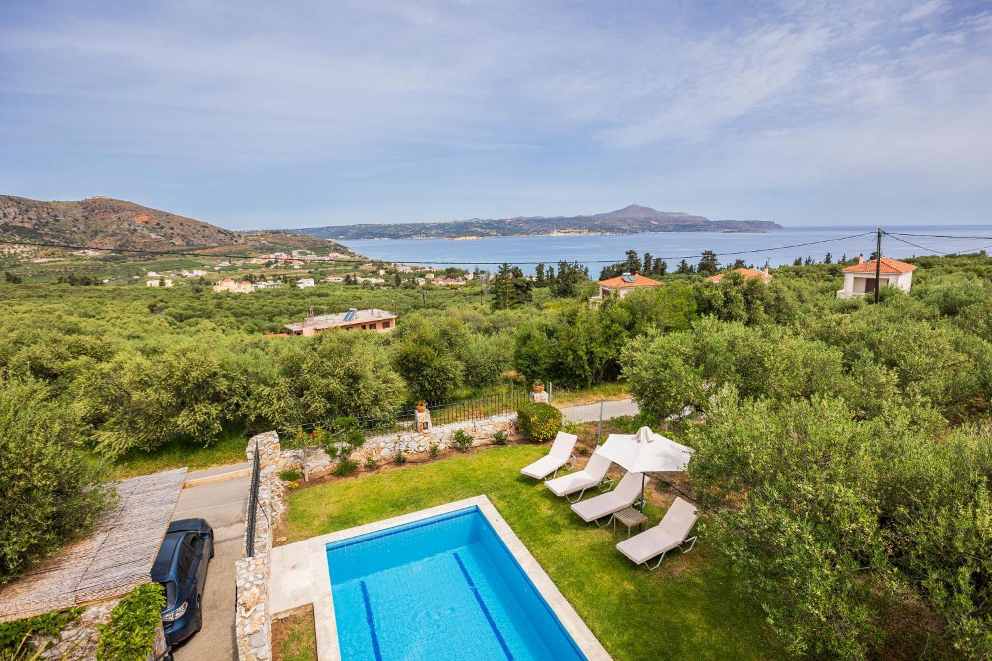 Sea View Villa Manolis With Private Pool Near The Beach Καλύβες Εξωτερικό φωτογραφία